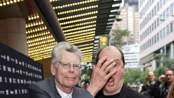 Author Stephen King and director Mike Flanagan at the 2024 premiere of "The Life of Chuck"