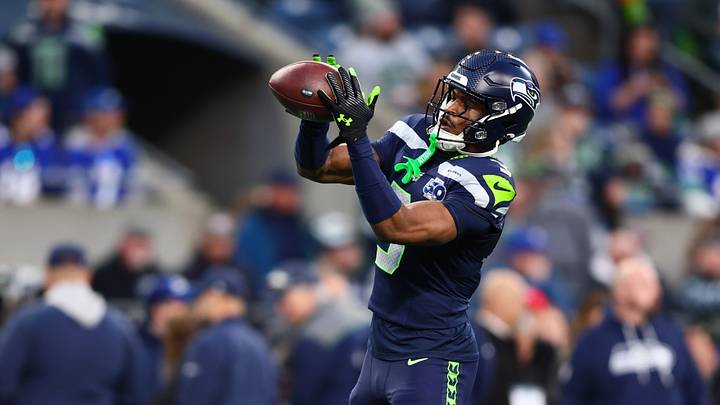 Jan 17, 2026; Seattle, WA, USA; Seattle Seahawks safety Nick Emmanwori (3) warms up prior to a game against the San Francisco 49ers in an NFC Divisional Round game at Lumen Field. Mandatory Credit: Kevin Ng-Imagn Images