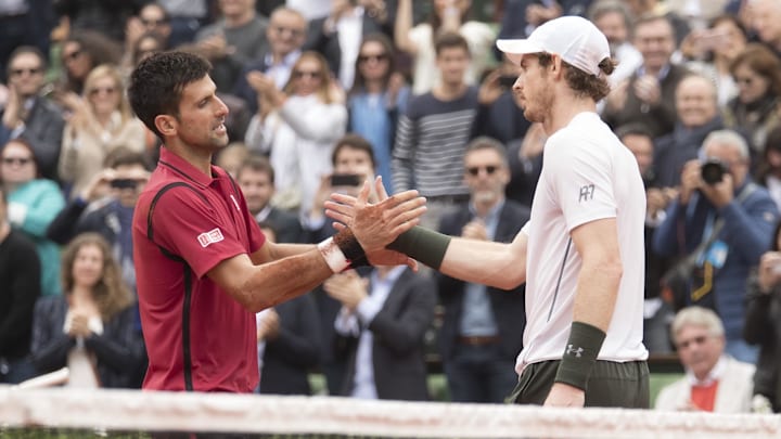 Novak Djokovic and Andy Murray at the 2016 French Open. Novak Djokovic and Andy Murray at the 2016 French Open.