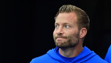 Sep 15, 2024; Glendale, Arizona, USA;  Los Angeles Rams head coach Sean McVay prior to a game against the Arizona Cardinals at State Farm Stadium. Mandatory Credit: Matt Kartozian-Imagn Images