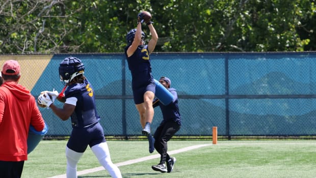 West Virginia University receiver Hudson Clement.