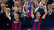 Andres Iniesta (left) and Xavi Hernandez will both feature for Barcelona's legends team