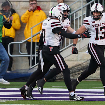 Texas Tech Red Raiders linebacker Ben Roberts, Brenden Jordan and cornerback Maurion Horn