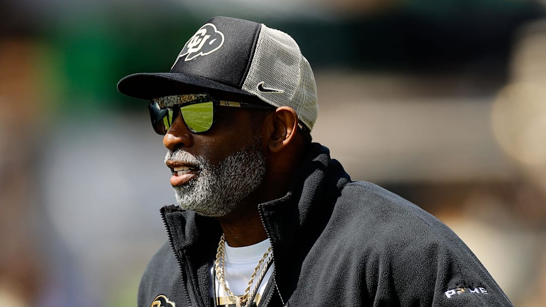 Apr 19, 2025; Boulder, CO, USA; Colorado Buffaloes head coach Deion Sanders during the spring game at Folsom Field. Mandatory Credit: Isaiah J. Downing-Imagn Images Apr 19, 2025; Boulder, CO, USA; Colorado Buffaloes head coach Deion Sanders during the spring game at Folsom Field. Mandatory Credit: Isaiah J. Downing-Imagn Images