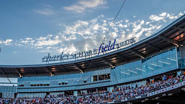 Jun 24, 2024; Omaha, NE, USA;  General view of the stadium during the game between the Texas A&M Aggies and the Tennessee Volunteers at Charles Schwab Field Omaha. Mandatory Credit: Steven Branscombe-Imagn Images