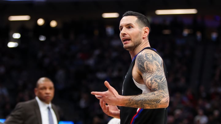 Jan 6, 2017; Sacramento, CA, USA; Los Angeles Clippers guard J.J. Redick (4) during the fourth quarter against the Sacramento Kings at Golden 1 Center. The Clippers defeated the Kings 106-98. Mandatory Credit: Sergio Estrada-USA TODAY Sports