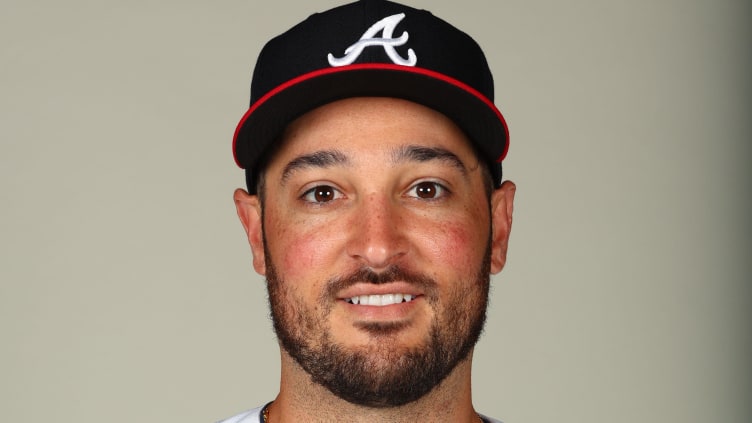 Feb 24, 2023; Tampa, FL, USA; Atlanta Braves pitcher Danny Young (80) poses for a photo at CoolToday