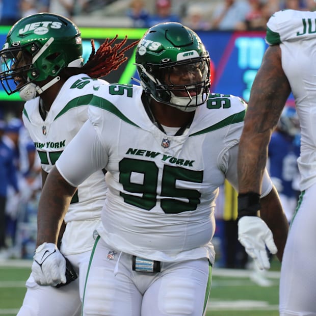 Quinnen Williams of the New York Jets against the New York Giants at MetLife Stadium 