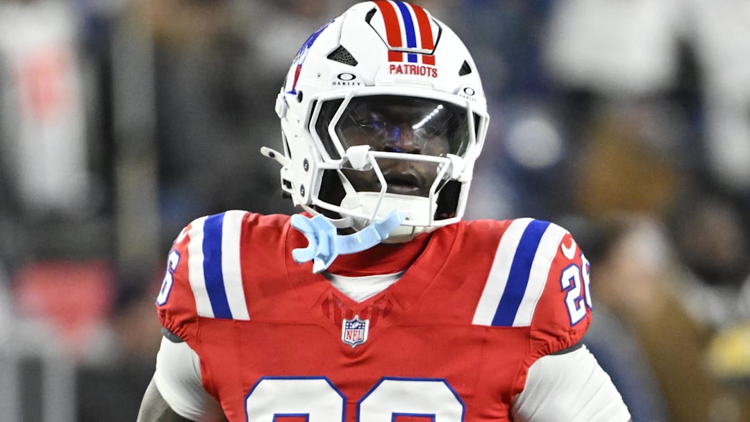 Dec 1, 2025; Foxborough, Massachusetts, USA; New England Patriots running back Terrell Jennings (26) warms up prior to the game against the New York Giants at Gillette Stadium. Dec 1, 2025; Foxborough, Massachusetts, USA; New England Patriots running back Terrell Jennings (26) warms up prior to the game against the New York Giants at Gillette Stadium.