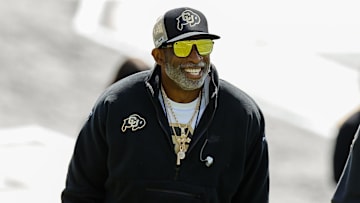 Apr 19, 2025; Boulder, CO, USA; Colorado Buffaloes head coach Deion Sanders during the spring game at Folsom Field. Mandatory Credit: Isaiah J. Downing-Imagn Images