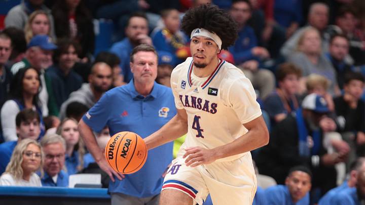Kansas Jayhawks forward Tyran Stokes (4) during the game against Pittsburg State Gorillas inside Allen Fieldhouse.