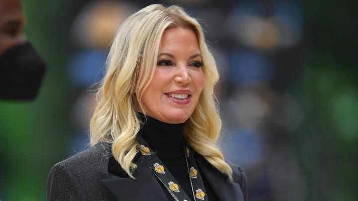 Sep 28, 2021; Los Angeles, CA, USA;  Los Angeles Lakers owner Jeanie Buss attends media day at the UCLA Health and Training Center in El Segundo, Calif. 