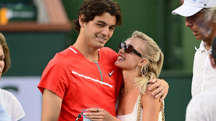 Taylor Fritz (USA) with his girlfriend Morgan Riddle.