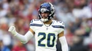 Dec 8, 2024; Glendale, Arizona, USA; Seattle Seahawks safety Julian Love (20) against the Arizona Cardinals at State Farm Stadium.