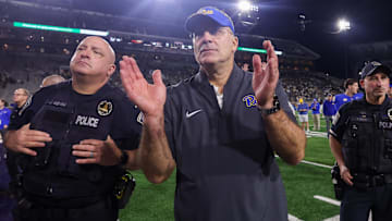 Coach Pat Narduzzi and Pittsburgh saw the biggest power conference jump in FPI rankings after a Week 13 upset of Georgia Tech. 