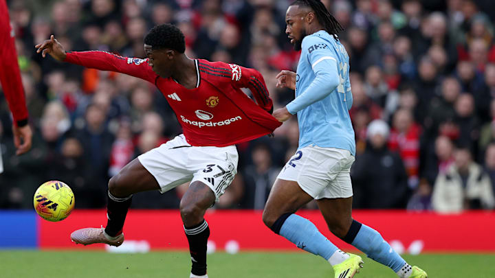 Kobbie Mainoo dominated the midfield against Man City