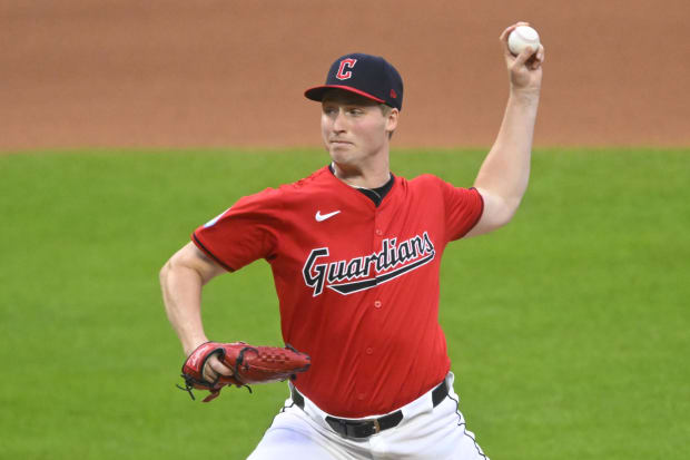 Jul 24, 2024; Cleveland, Ohio, USA; Cleveland Guardians relief pitcher Tim Herrin (29) delivers a pitch in the seventh inning