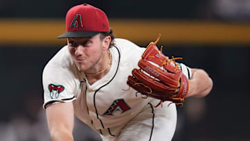 Arizona Diamondbacks right-hander Brandon Pfaadt (32) pitches against the San Diego Padres at Chase Field on Sept. 29, 2024.