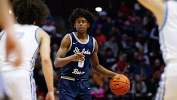 Sophomore Guard Brandon McCoy of St. John Bosco (California) during the 39th annual Tournament of Champions against Edmond North (Oklahoma) at Great Southern Bank Arena on Friday, Jan. 12, 2024.