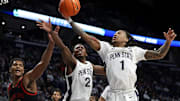 Penn State Nittany Lions guard Ace Baldwin reaches for the rebound during the second half against the Maryland Terrapins at Bryce Jordan Center. 