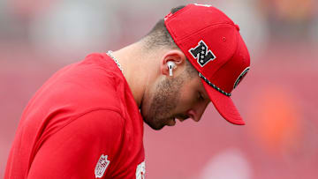 Tampa Bay Buccaneers QB Baker Mayfield sent a message to the Commanders ahead of their SNF game against the Falcons. (Mandatory Credit: Nathan Ray Seebeck-Imagn Images)