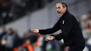 Maurizio Sarri, head coach of SS Lazio, reacts during the...