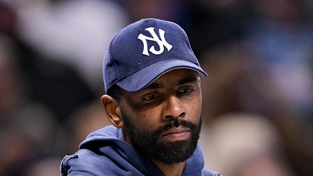 Dallas Mavericks guard Kyrie Irving  looks on during the second half against the Memphis Grizzlies.