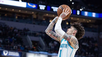 Nov 19, 2025; Indianapolis, IN; Charlotte Hornets guard LaMelo Ball 