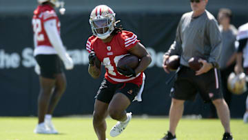 San Francisco 49ers running back Corey Kiner (49)