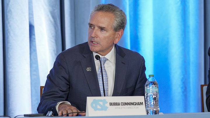 Dec 12, 2024; Chapel Hill, NC, USA; North Carolina athletic director Bubba Cunningham at Loudermilk Center for Excellence. Mandatory Credit: Jim Dedmon-Imagn Images