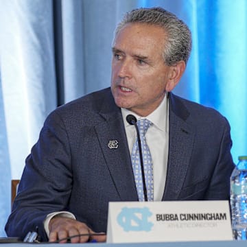 Dec 12, 2024; Chapel Hill, NC, USA; North Carolina athletic director Bubba Cunningham at Loudermilk Center for Excellence. 