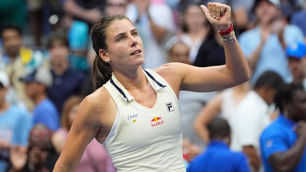 Navarro performed an original rap as the newest rookie on the U.S. Billie Jean King Cup team.