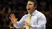 Georgia Tech Yellow Jackets head coach Josh Pastner reacts on the sidelines against the Pittsburgh Panthers during the first half at the Petersen Events Center. Mandatory Credit: Charles LeClaire-Imagn Images