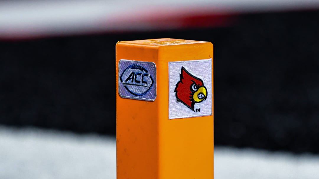 A pylon at L&N Stadium during Louisville's spring game.