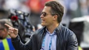 NFL Network host Kyle Brandt during the Cincinnati Bengals game against the Los Angeles Rams in Super Bowl LVI.