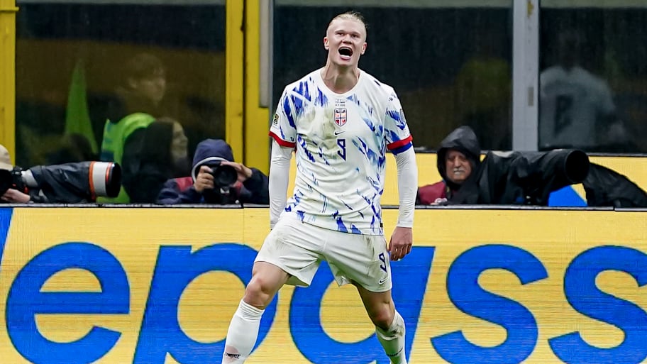 Erling Haaland celebrating.