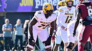 Oct 12, 2024; Amherst, Massachusetts, USA; Missouri Tigers offensive lineman Armand Membou (79) lines up against the Massachusetts Minutemen during the first half at Warren McGuirk Alumni Stadium. Mandatory Credit: Eric Canha-Imagn Images