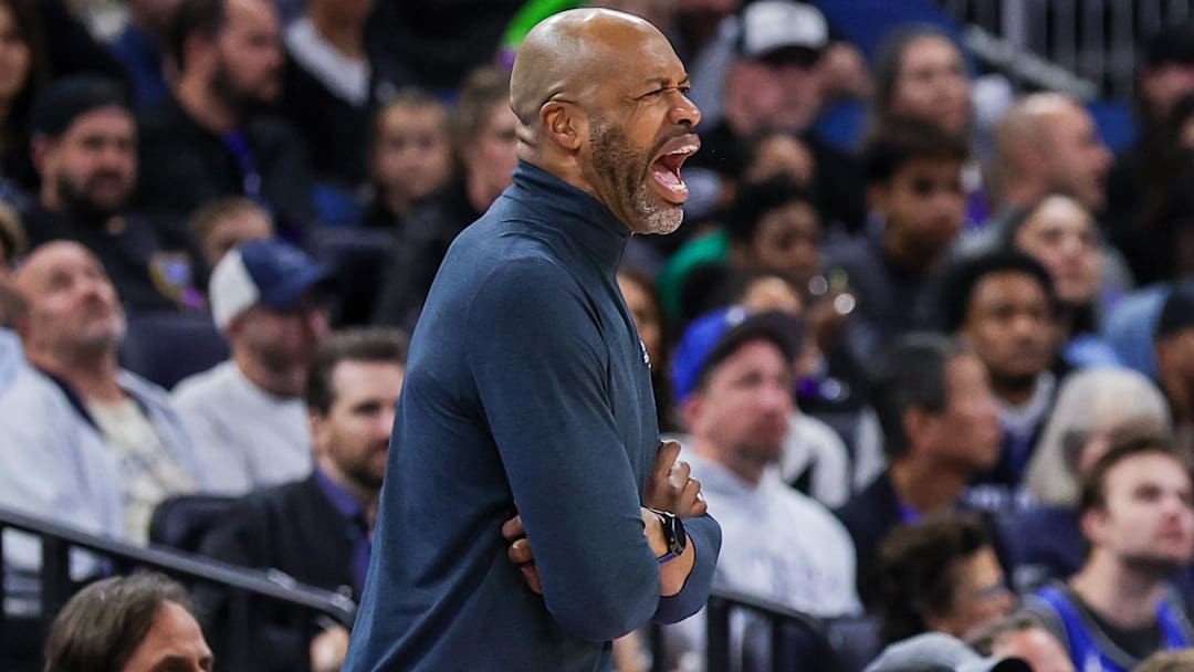 Jan 4, 2026; Orlando, Florida, USA; Orlando Magic head coach Jamahl Mosley reacts during the second quarter against the Indiana Pacers at Kia Center. Mandatory Credit: Mike Watters-Imagn Images