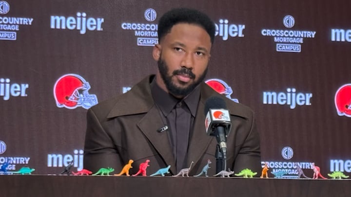 Cleveland Browns defensive end Myles Garrett had 14 sacks during the 2024 season. Cleveland Browns defensive end Myles Garrett had 14 sacks during the 2024 season.