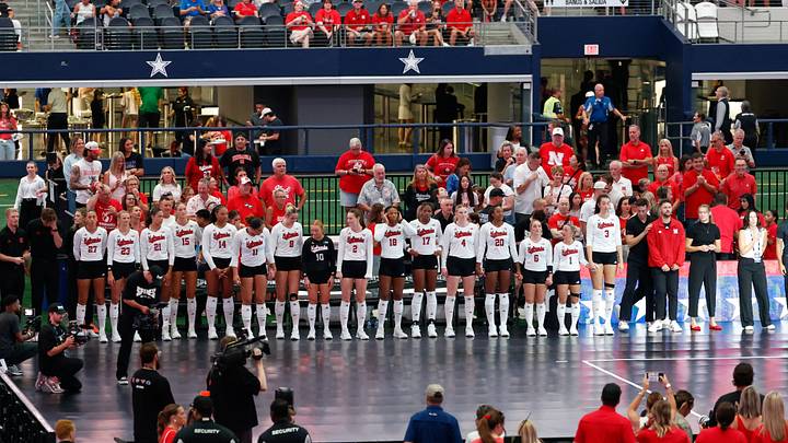 Aug 27, 2026; Arlington, TX, USA; Nebraska are introduced before their match. Mandatory Credit: Chris Jones-Imagn Images Aug 27, 2026; Arlington, TX, USA; Nebraska are introduced before their match. Mandatory Credit: Chris Jones-Imagn Images