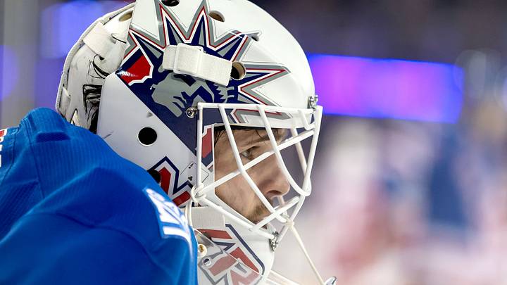 Apr 4, 2026; New York, New York, USA; New York Rangers goalie Igor Shesterkin (31) warms up before the first period against the Detroit Red Wings at Madison Square Garden. Mandatory Credit: Danny Wild-Imagn Images Apr 4, 2026; New York, New York, USA; New York Rangers goalie Igor Shesterkin (31) warms up before the first period against the Detroit Red Wings at Madison Square Garden. Mandatory Credit: Danny Wild-Imagn Images