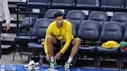 Indiana Pacers guard Tyrese Haliburton during NBA Finals Media Day.