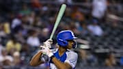 East infielder Arjun Nimmala (22) during the Perfect Game All-American Classic high school baseball game at Chase Field in 2022.