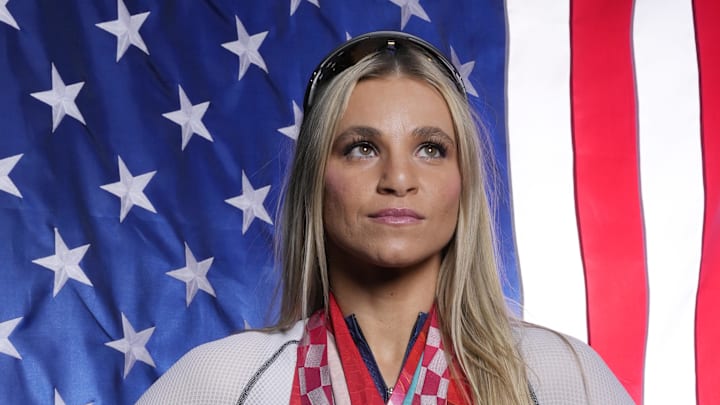 Apr 16, 2024; New York, New York, USA;  U.S. Paralympic athlete Oksana Masters poses for a photo at the USOC Media Summit in preparation for the Paris 2024 Olympic Summer Games at Mariott Marquis.