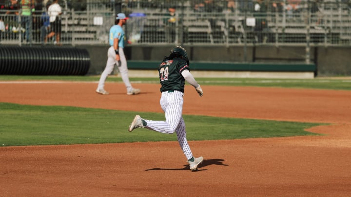 Oakland Ballers Daunte Stewart Rounds the Bases