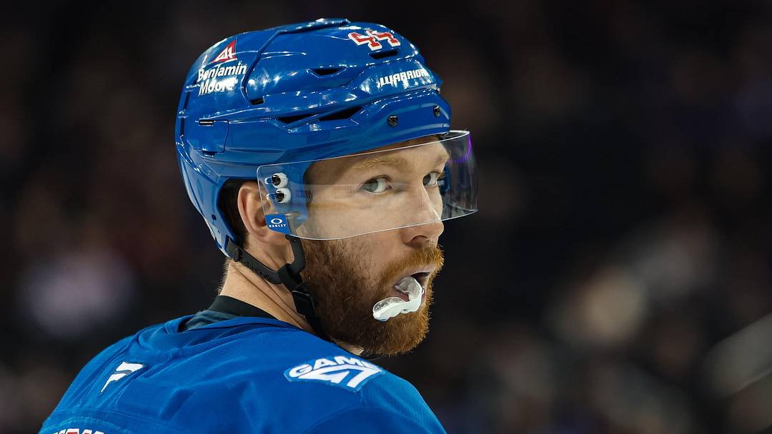 Apr 5, 2026; New York, New York, USA; New York Rangers defenseman Vladislav Gavrikov (44) awaits a face-off against the Washington Capitals during the third period at Madison Square Garden. Mandatory Credit: Danny Wild-Imagn Images Apr 5, 2026; New York, New York, USA; New York Rangers defenseman Vladislav Gavrikov (44) awaits a face-off against the Washington Capitals during the third period at Madison Square Garden. Mandatory Credit: Danny Wild-Imagn Images