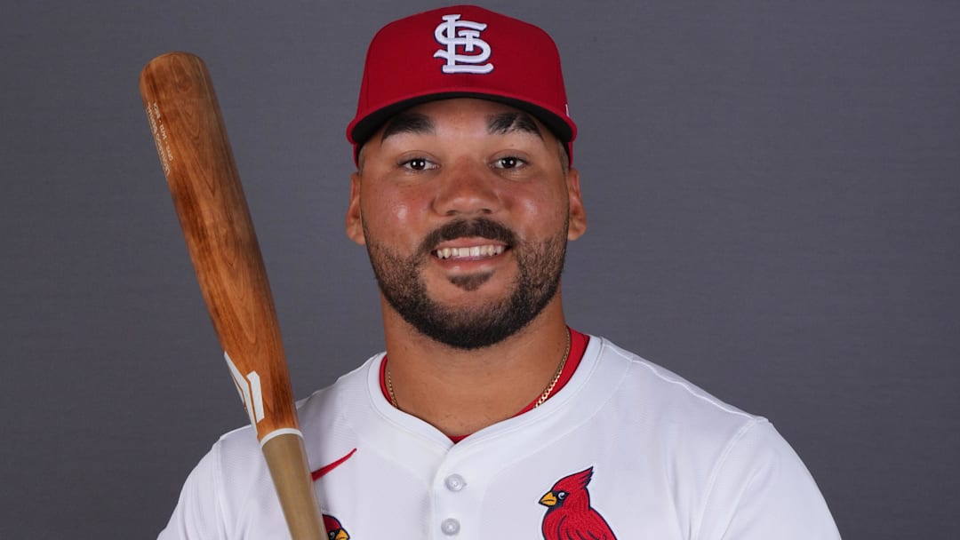 St. Louis Cardinals catcher Leonardo Bernal poses for a photo during media day during Spring Training. Jim Rassol-Imagn Images