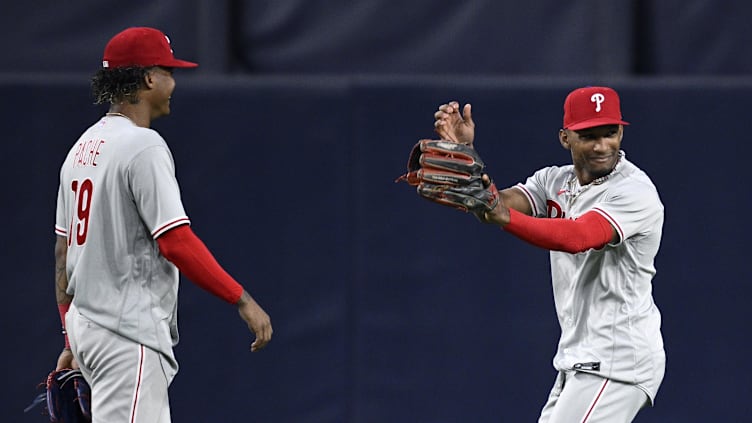 Philadelphia Phillies outfielders Johan Rojas and Cristian Pache