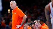 Oklahoma State coach Steve Lutz stands near the bench during a men's college Bedlam basketball game between the University of Oklahoma Sooners (OU) and the Oklahoma State University Cowboys (OSU) at Paycom Center in Oklahoma City, Saturday, Dec. 14, 2024. Oklahoma won 80-65.