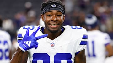 Aug 16, 2025; Arlington, Texas, USA;  Former Dallas Cowboys wide receiver Jalen Brooks (83) after the game against the Baltimore Ravens at AT&T Stadium.
